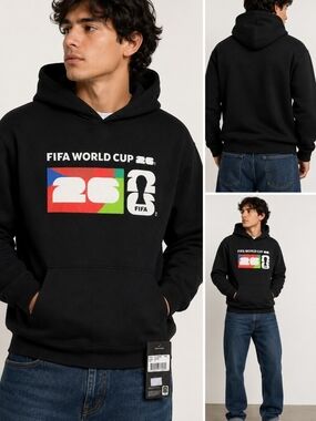 FIFA World Cup 26 Black Graphic Hoodie